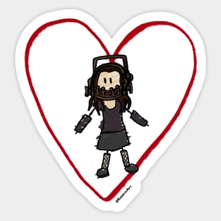 Reverse Bear Trap Mandy Heart Sticker